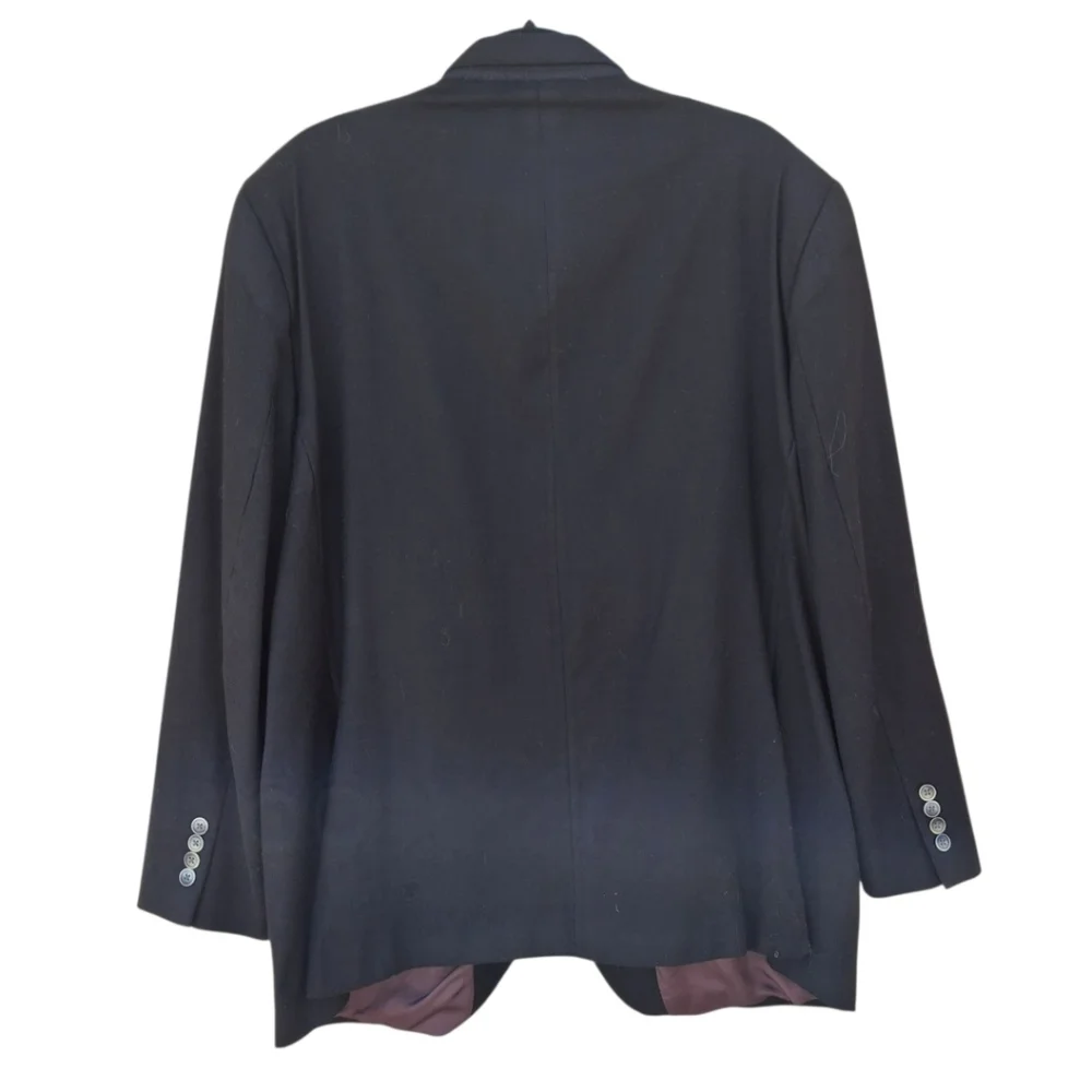 Cremieux Loro Piana Black Wool Vintage Union-Made Suit Jacket Men Size 52R